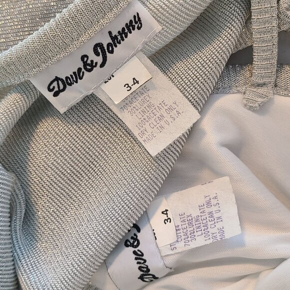 Vtg Dave & Johnny Y2K Metallic Silver Dress and Jacket Bodycon Prom Dance Glam - Picture 5 of 10